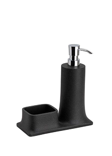 Black Chrome Countertop Detergent Dispenser and Sponge Dispenser