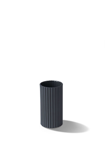 Corinth Black Porcelain Short Vase