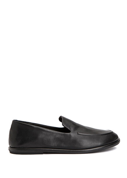 Siyah Kadın Deri Loafer