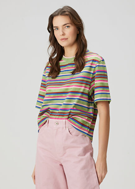 Celeste Green Striped T-Shirt