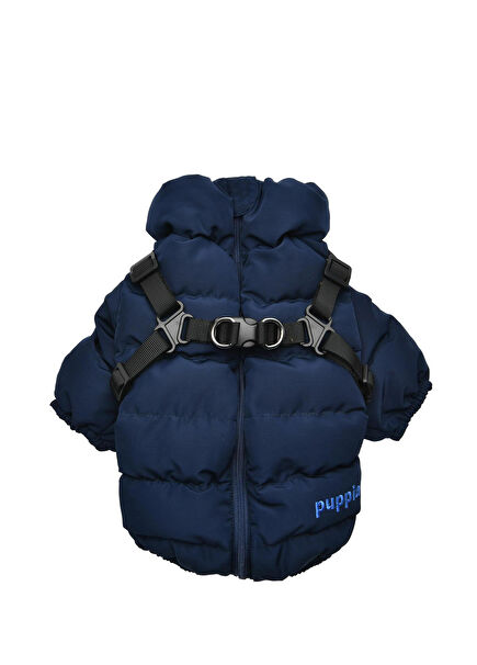 Soft Jumper Lacivert Tasmalı Köpek Montu