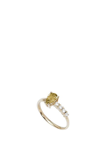 Mathilda Citrine 14 Carat Gold Plated Women's Ring