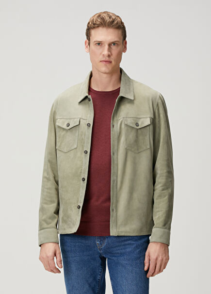 Dex Light Khaki Suede Shirt