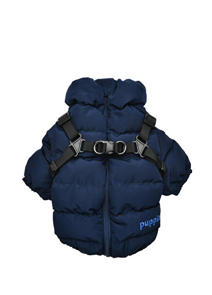 Soft Jumper Lacivert Tasmalı Köpek Montu