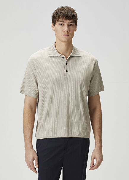 Beige Polo Neck Knitwear