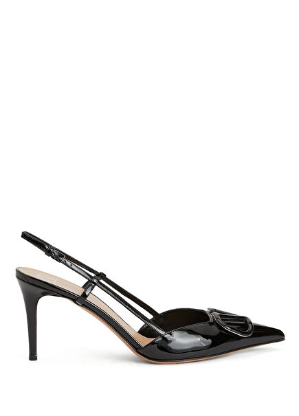 VLogo Black Leather Pump