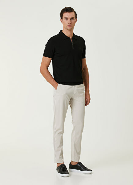 Slim Fit Taş Twill Spor Pantolon