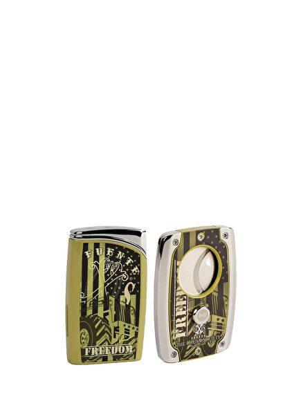 OpusX Freedom Military Yeşil Puro Çakmak ve Kesici Seti