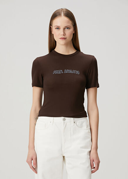Kahverengi Logolu T-shirt