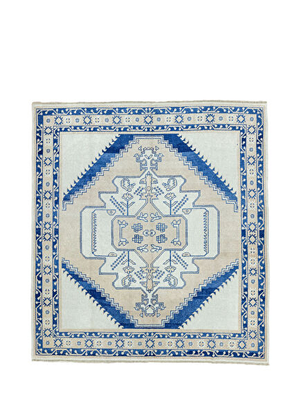 Ariet Rustik Tasarımlı Yünlü El Dokuma Halı 205x193 cm
