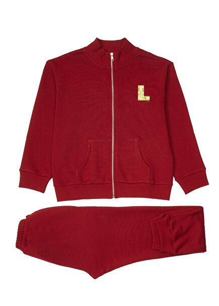 Bordo Kız Çocuk Eşofman Takımı