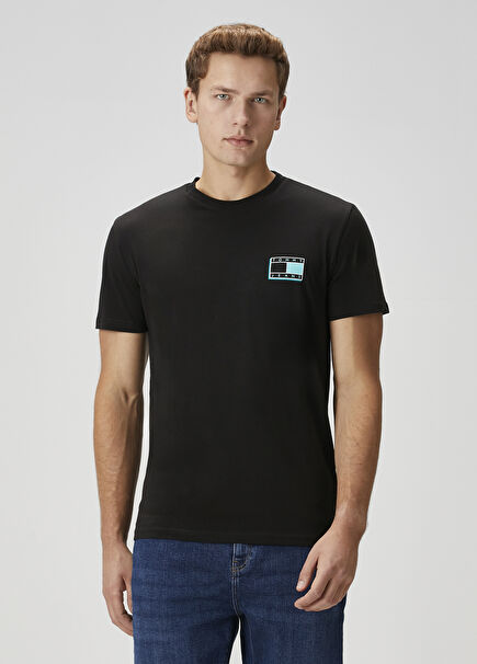 Siyah Logo Baskılı T-shirt