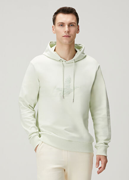 Su Yeşili Kapüşonlu Sweatshirt
