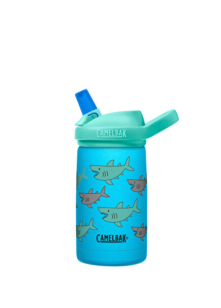 Eddy School of Sharks Straw Stainless Steel Thermos Water Bottle 350 ml