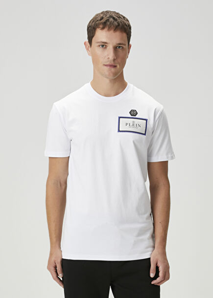 White Logo Patched T-Shirt
