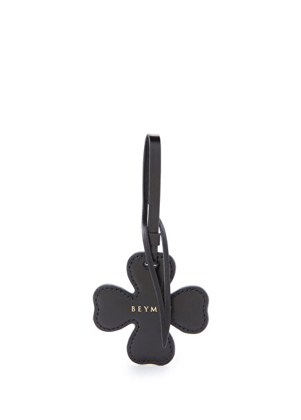 Yonca Siyah Deri Çanta Aksesuarı