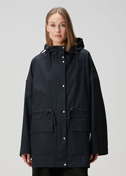 Gaillon Koyu Mavi Kapüşonlu Parka