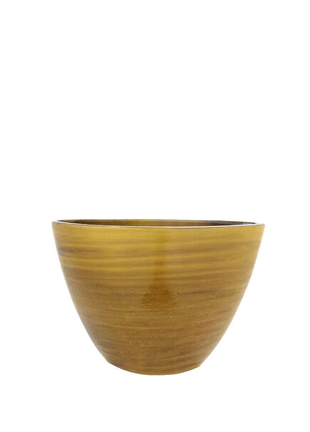 Cresta Koyu Sarı Seramik Oval Saksı 33 cm