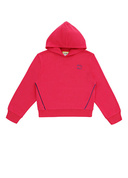 Fuşya Kapüşonlu Kız Çocuk Sweatshirt