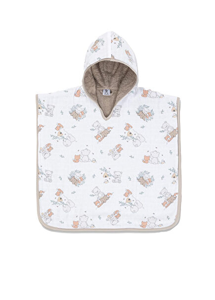 Hero Elephant Patterned Hooded Terry Baby Poncho
