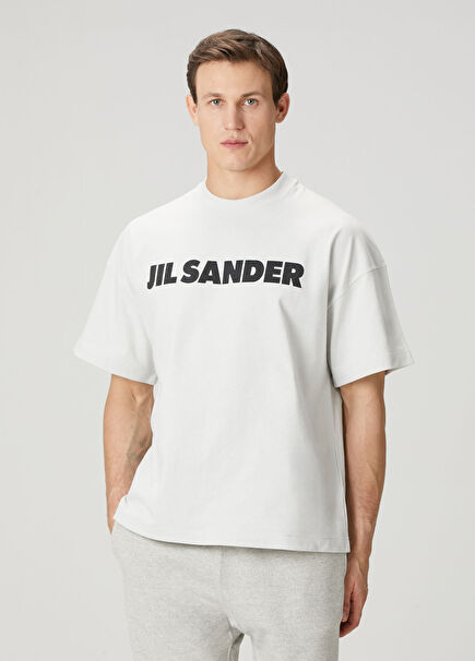 Beyaz Logo Baskılı T-shirt