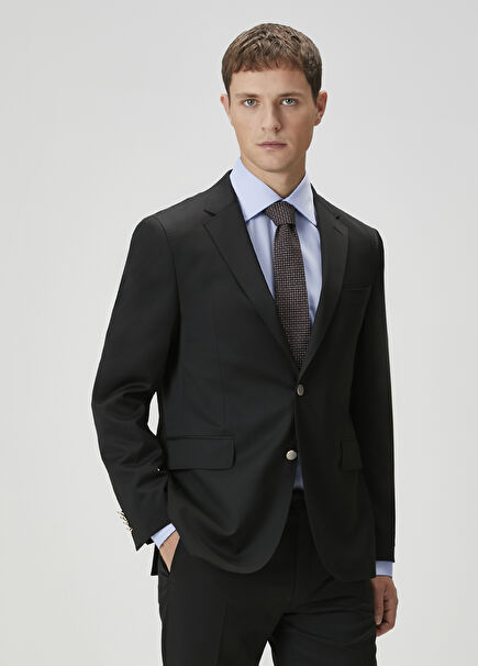 Drop 7 Siyah Yün Blazer Ceket