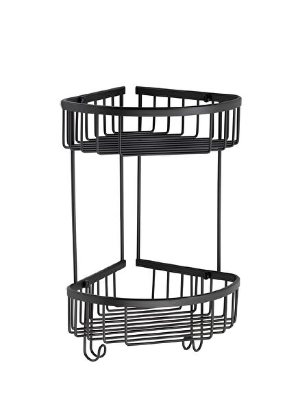 Siyah Köşe 2'li Duş Rafı 