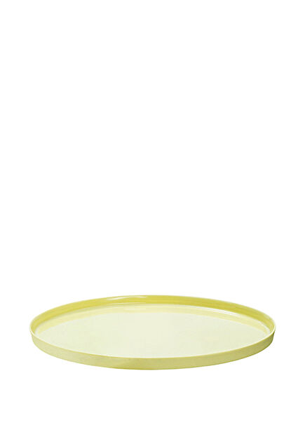 Pure Color White Yellow Porcelain Dessert Plate