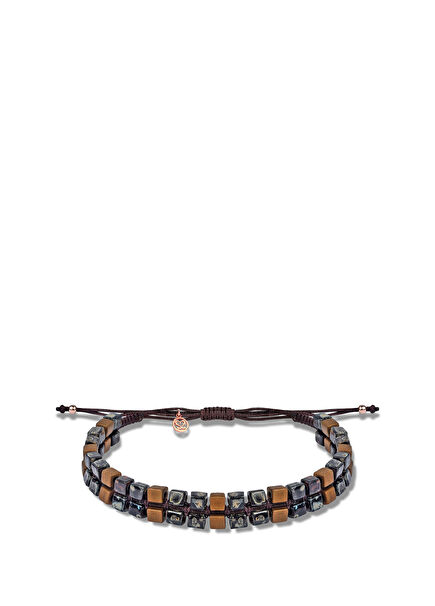 Cubora Terra Brown Men's Silver Bracelet