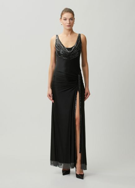 Robe Siyah Maxi Abiye Elbise