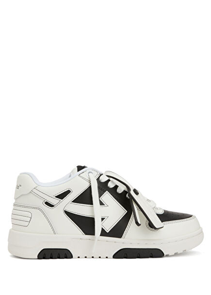 Siyah Beyaz Kadın Deri Sneaker