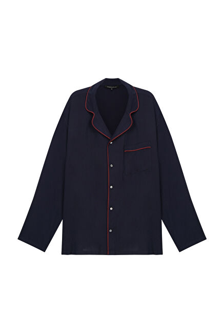 Indigo Navy Blue Extra Soft Viscose Welt Men's Pajama Set