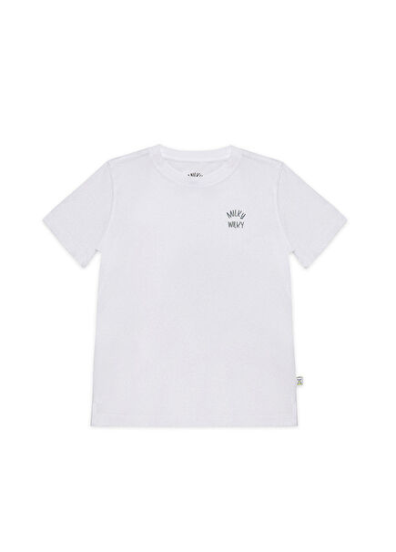 Beyaz Kısa Kollu Unisex Çocuk T-Shirt
