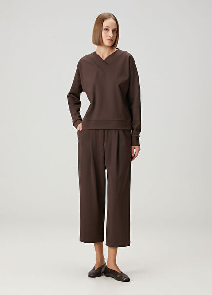 Brown Pleated Pants