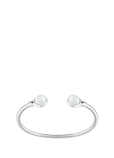 Cabochon Cap-Ferrat Opal Gümüş Kristal Esnek Unisex Bileklik 