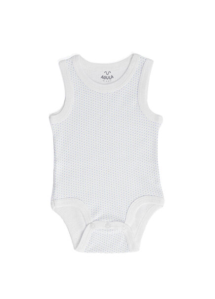 White & Blue Polka Dot Baby Boy 3-Piece Body Tank Top Set