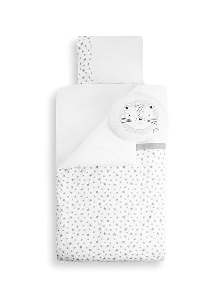 Gri Desenli 6 Parça Park Yatak ve Beşik Uyku Seti