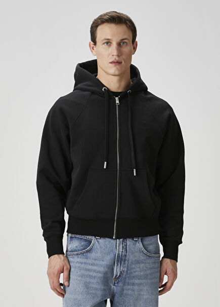 Siyah Kapüşonlu Sweatshirt