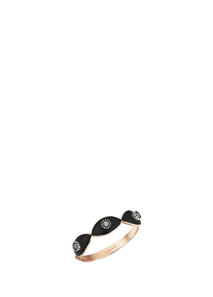 Three Stone Enamel Gold Women's Ring