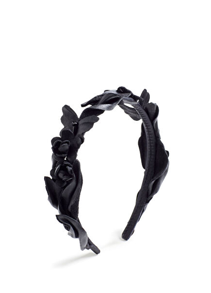 Chelsea Grace Siyah Deri Kadın Taç