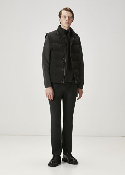 Anthracite Waist Corded Classic Wool Trousers