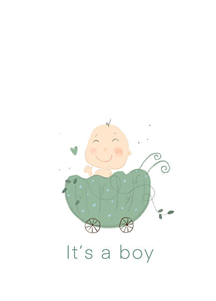 It's a Baby Girl Boy 2'li Konsept Tebrik Kartı