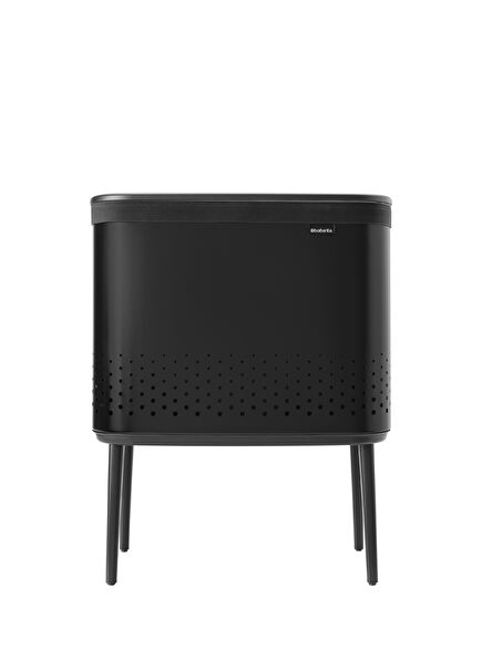 BO Metal Matte Black Plastic Covered Laundry Basket 60 lt