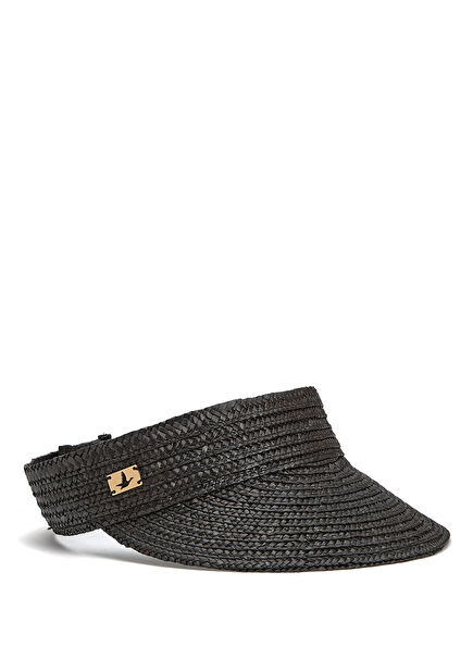 Black Men's Straw Visor Hat