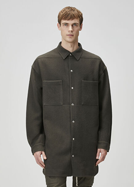 Khaki Wool Outer Shirt