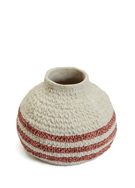Mira Red White Textured Vase