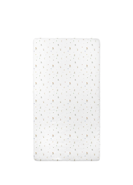 Circus White Cotton Satin Elastic Children's Sheet 100 x 200 cm