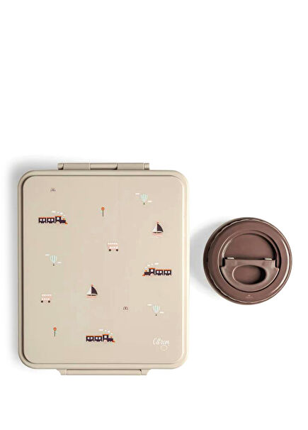 Vehicles 4 Bölmeli ve Çelik Kavanozlu Grand Beslenme Kutusu Seti