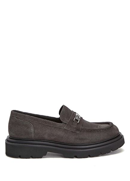 Women's Suede Loafer With Anthracite Chain Suede D