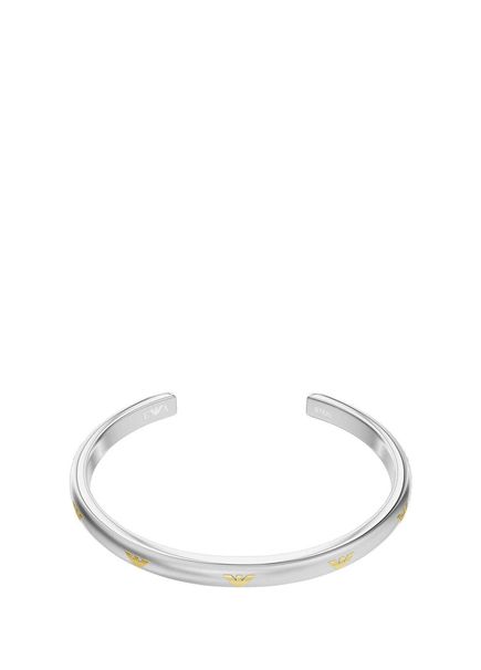 AJEGS3374-040 Gold Color Metallic Grey Steel Men's Bracelet